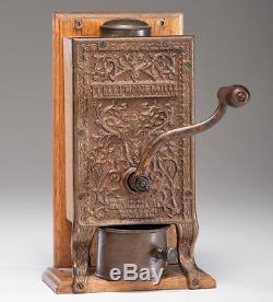 Antique Coffee Arcade Telephone Mill with Bronzed Cast Iron