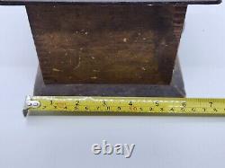 Antique Coffee Bean Grinder Cast Iron Hardware Dovetailed Wood Primitive Vintage