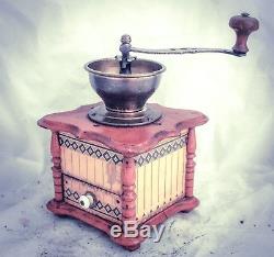 Antique Coffee Grinder CELLULOID mill Moulin a cafe Molinillo kaffeemuehle Decor