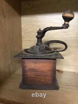 Antique Coffee Grinder Cast Iron Ornate