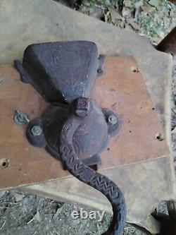 Antique Coffee Grinder Cast Iron Rare! Nice Detail Markings Unmarked Nice