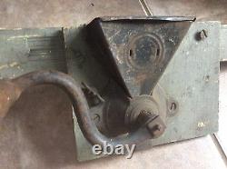 Antique Coffee Grinder Country Primitive Decor Green Patina Wall Mount