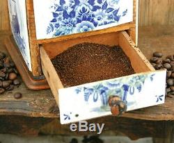 Antique Coffee Grinder DELFT BLUE tiles mill Moulin cafe Molinillo kaffeemuehle