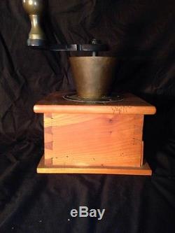 Antique Coffee Grinder Dated 1866! Handmade Dovetails, Beautiful