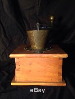 Antique Coffee Grinder Dated 1866! Handmade Dovetails, Beautiful