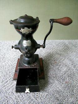Antique Coffee Grinder ENTERPRISE MFG CO, PHILADELPHIA Cast Iron, Pat 7-12-1898