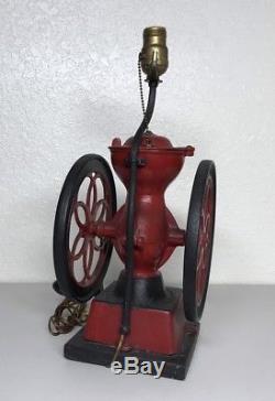 Antique Coffee Grinder Enterprise Philadelphia Cast Iron Turned Lamp