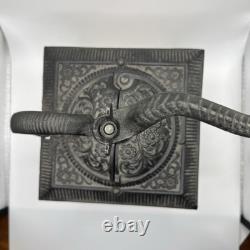 Antique Coffee Grinder Handle Handmade ART Cremation Rare Old IRON Cast Urn Ashe
