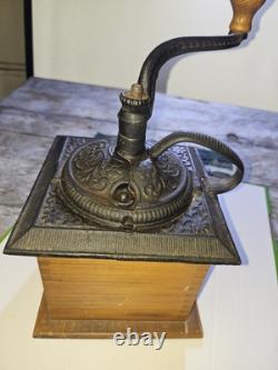 Antique Coffee Grinder Handle Handmade ART Cremation Rare Old IRON Cast Urn Ashe