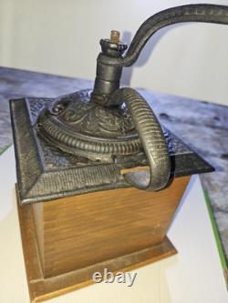 Antique Coffee Grinder Handle Handmade ART Cremation Rare Old IRON Cast Urn Ashe