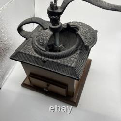 Antique Coffee Grinder Handle Handmade ART Cremation Rare Old IRON Cast Urn Ashe