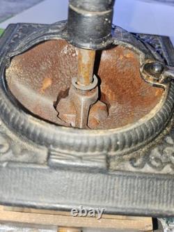 Antique Coffee Grinder Handle Handmade ART Cremation Rare Old IRON Cast Urn Ashe