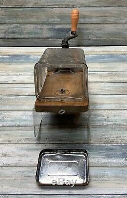 Antique Coffee Grinder JEWEL Glass ARCADE MFG CO 1890-1900 Super Rare Vtg
