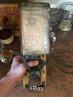 Antique Coffee Grinder JEWEL Glass ARCADE MFG CO (1890, Super Rare)