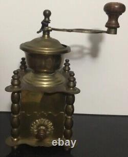 Antique Coffee Grinder Mill? Brass 1930 In excellent Condition? Vintage