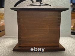 Antique Coffee Grinder Mill Dovetail Wood Cast Iron Square Drawer Primitive