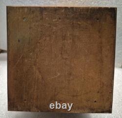 Antique Coffee Grinder Mill Dovetail Wood Cast Iron Square Drawer Primitive