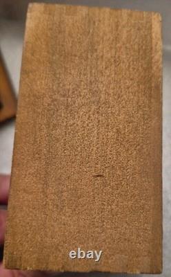 Antique Coffee Grinder Mill Dovetail Wood Cast Iron Square Drawer Primitive