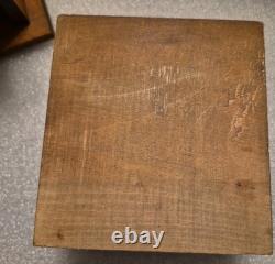 Antique Coffee Grinder Mill Dovetail Wood Cast Iron Square Drawer Primitive