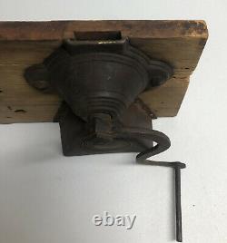 Antique Coffee Grinder Mill H. Wilson's Improved Pattern Wall Mounted Hand Crank