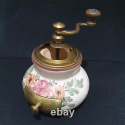 Antique Coffee Grinder Mill Hand Painted Porcelain Perfect COLLECTLABLES