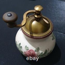 Antique Coffee Grinder Mill Hand Painted Porcelain Perfect COLLECTLABLES