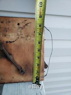 Antique Coffee Grinder Mill Wall Mount Metal Handle Wood Decor Vintage