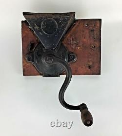 Antique Coffee Grinder Mill Wall Mount Wood Handle Primitive Kitchen Decor Gift