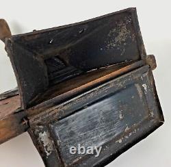 Antique Coffee Grinder Mill Wall Mount Wood Handle Primitive Kitchen Decor Gift