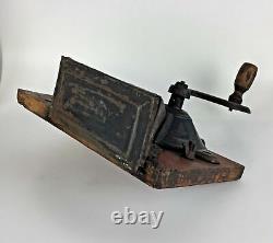 Antique Coffee Grinder Mill Wall Mount Wood Handle Primitive Kitchen Decor Gift