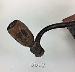 Antique Coffee Grinder Mill Wall Mount Wood Handle Primitive Kitchen Decor Gift