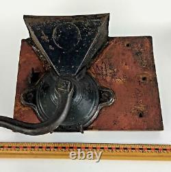 Antique Coffee Grinder Mill Wall Mount Wood Handle Primitive Kitchen Decor Gift