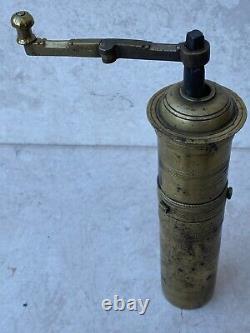 Antique Coffee Grinder Ottoman Islamic Turkish Bronze Hand-crank Mill Early 1800