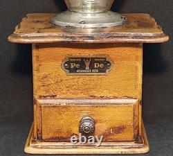 Antique Coffee Grinder Pe De Dienes 1910? -1930? Rare Inlay Working Old Germany