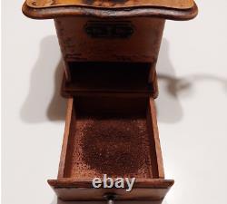 Antique Coffee Grinder Pe De Dienes 1910? -1930? Rare Inlay Working Old Germany