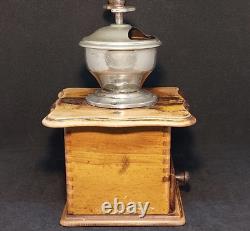 Antique Coffee Grinder Pe De Dienes 1910? -1930? Rare Inlay Working Old Germany