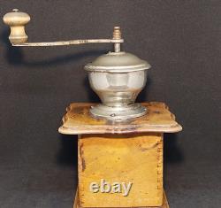 Antique Coffee Grinder Pe De Dienes 1910? -1930? Rare Inlay Working Old Germany