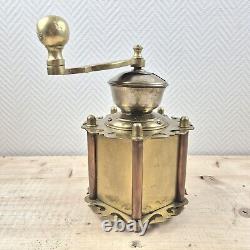 Antique Coffee Grinder Solid Brass Mill Moulin Cafe Molinillo Kaffeemuehle