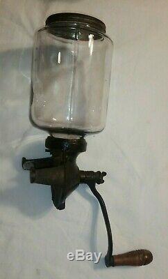 Antique Coffee Grinder Wall Mount Cast Iron Arcade Rare #2