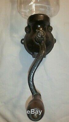 Antique Coffee Grinder Wall Mount Cast Iron Arcade Rare #2