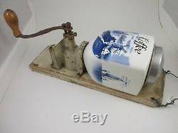 Antique Coffee Grinder Wall Mount Cast Iron H. T. Ges. Gesch. LORE Delft Germany