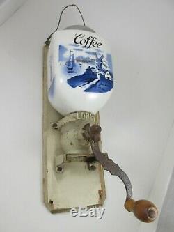 Antique Coffee Grinder Wall Mount Cast Iron H. T. Ges. Gesch. LORE Delft Germany