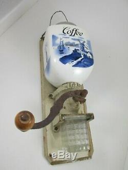 Antique Coffee Grinder Wall Mount Cast Iron H. T. Ges. Gesch. LORE Delft Germany