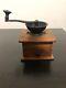 Antique Coffee Grinder with Wood Base