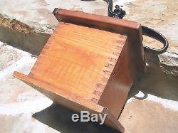 Antique Coffee Grinder wood with Iron hand crank