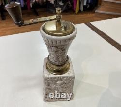Antique Coffee Mill Ceramic Vintage Italian Handcrafted Coffee Grinder Rare