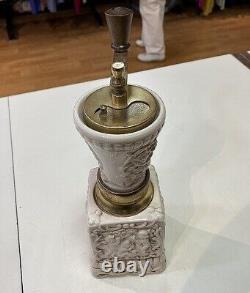 Antique Coffee Mill Ceramic Vintage Italian Handcrafted Coffee Grinder Rare