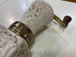 Antique Coffee Mill Ceramic Vintage Italian Handcrafted Coffee Grinder Rare