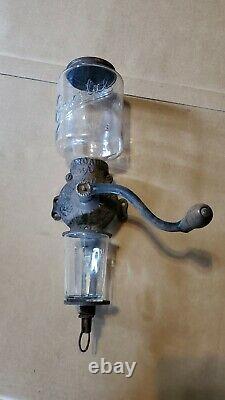 Antique Coffee Mill Grinder Arcade Crystal No 3 Complete with Catch Cup
