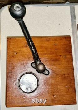 Antique Coffee Mill Grinder Cast Iron Grinder Wood Base & Drawer